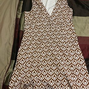 Brown and white dress